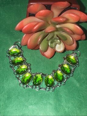 Silver Peridot Bracelet